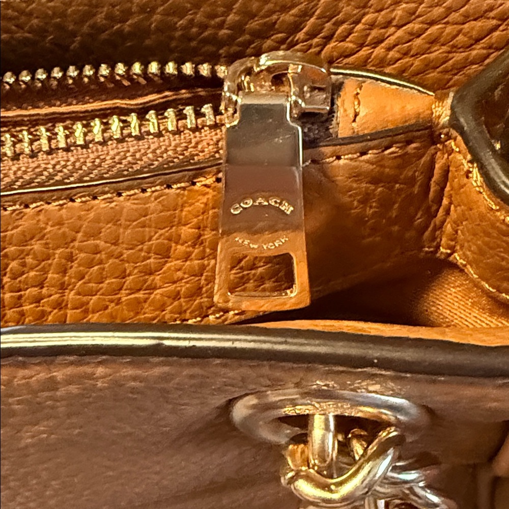 Coach Pebbled Leather Shoulder Bag in Tan - Picture 11 of 11